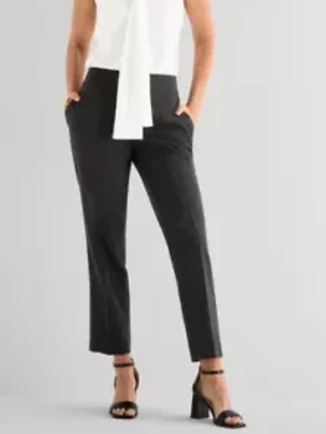 Evan Picone 100% Linen Black Dress Pants Slacks Office/Career Classic Tailored 6